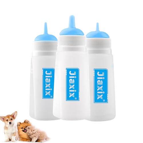 3 Pack Kitten Silicone Bottle Feeding Kit,Nipple & Feeding Kit for Kittens, Reusable Newborn Kitten Supplies, Suitable for Feeding Kitten, Puppy, Rabbit,Hamster (Blue, Small+Medium+Large) - color: Blue, size: Small+Medium+Large