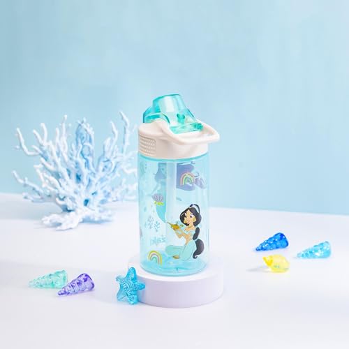 Zak Designs Disney Princess Sage 16oz Leak-Proof Straw Kids Water Bottle - color: Disney Princess (Ariel & Jasmine), size: 16 Ounces