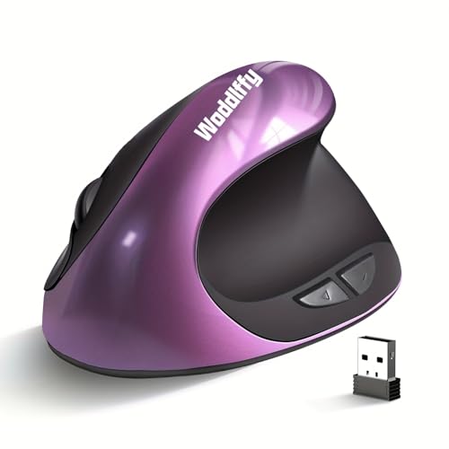 Ergonomic Mouse Wireless,Vertical Mouse with Silent Click Right Handed Small Mouses with 6 Buttons 1000/1200/1600 for Laptop,Desktop,PC, MacBook（Purple AA） - color: Purple