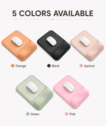 Ergonomic Mouse Pad with Wrist Rest, Gel Mousepad with Soft Wrist Support, Non-Slip PU Base, Smooth Surface Mouse Pad for Wrist Pain Relief, Computer Laptop Office Home & Gaming (Nude Apricot) - color: Nude Apricot