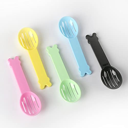 Hemobllo 5 Pcs Hamster Bath Spoons Small Pet Bath Colander Spoons for Hamster Sand Feeding and Cleaning Lightweight Tool 4.52 X 1.37 X 0.59 in