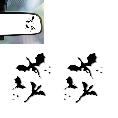 2Pcs Dragon Vinyl Sticker and Decal Car Rearview Mirrors Window Decor | Dragon Fantasy Car Accessories Cute Stickers for Bathroom Decal,Computers,Water Bottle Decal Gifts for Women,Men - color: Dragon Fantasy