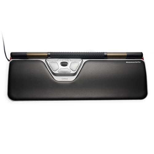 Contour RollerMouse Red Ergonomic Mouse for Shoulder Forearm Wrist Strain Relief for RSI Carpal Tunnel Centered Rollerbar 6 Customizable Buttons 10 Speed Settings Mac/PC Compatible - Wired - Plus - size: Plus, style: Wired