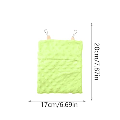 Sugar Glider Hanging Sleep Pouch, Soft Plush Hanging Nest Summer Cooling Sleeping Bag for Sugar Glider, Hamster (Green)