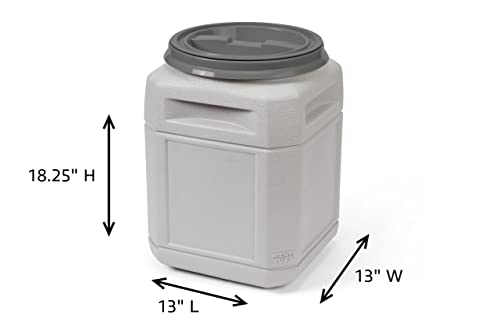 Mighty Tuff Airtight Dog Food Storage Container – 10 Gal, up to 40 lb Capacity – Cat and Dog Food Container with Twist Lid & Handles – BPA-Free, Made in USA - size: 10 Gal/ 40 lbs