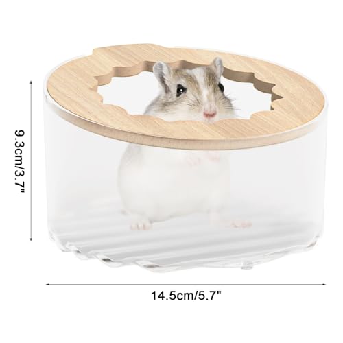 Hamster Sand Bath Box, Transparent & Detachable Small Animal Sand Container, Anti-Spill Sandbox for Hamsters Gerbils Mice Lemming - color: White transparent