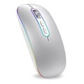 cimetech Rechargeable Wireless Mouse, Dual Mode Mouse-Silver | 2.4G & BT Slim Mouse for MacBook,Silent Click, 1600 DPI for Office Travel Mac Air Pro/PC/Laptop/Computer - color: Silver