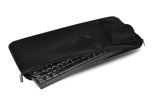 Keyboard Sleeve Travel Case for Logitech MX Keys Keyboard(Black) | Keyboard Case with Mouse Storage & Cable and Charger Pouch, Soft Neoprene Waterproof shockproof - color: Black
