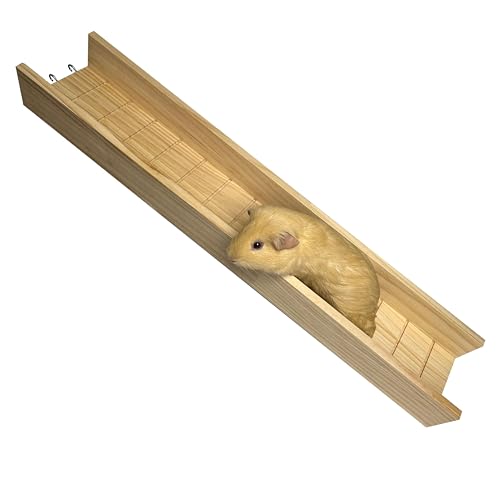 Guinea Pig Cage Bridge, Small Animal Wooden Ladder Ramp, Guinea Pig Cage Accessories Second Floor Link Bridge for Guinea Pigs, Ferrets, Hamsters (70CM/27.5IN) - size: 27.5 IN