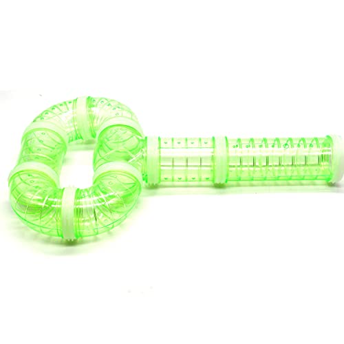 8 Pack Transparent Curved Pipe Pet Cage Tunnel Set - DIY Creative Connection Tunnel External Sports Tube for Mouse, Hamster, Rat and Other Small Animals - color: Green