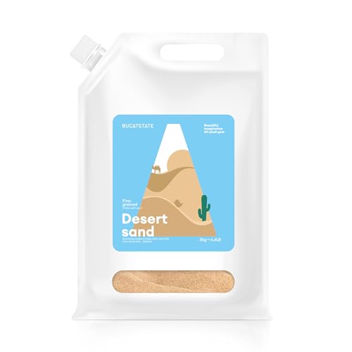 BUCATSTATE Hamster Bath Sand with Pour Spout, 6.6LB Desert Bath Sand | No-Dust Potty Litter Calcium-Free Sand for Hamster Chinchillas Gerbil Mice Degu or Other Small Pets (Fine Sand) - color: Fine Sand, size: 6.6LB