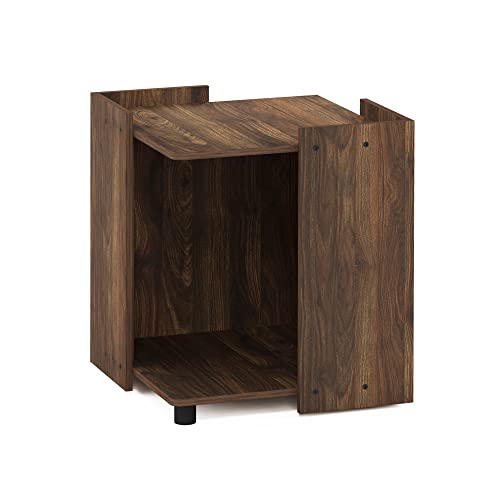 Furinno PELI Cat Litter Box Enclosure, 17" Square Hidden Litter Box Furniture with Open Storage, Wooden Pet House, Easy Assembly, for Living Room, Columbia Walnut - color: Columbia Walnut, size: Cube