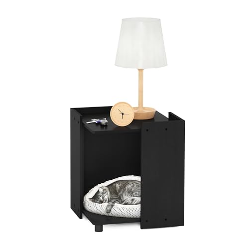 Furinno Peli Litter Box Enclosure, Americano | Hidden Litter Box Furniture with Open Storage, Wooden Pet House, Easy Assembly, for Living Room - color: Americano, size: Cube