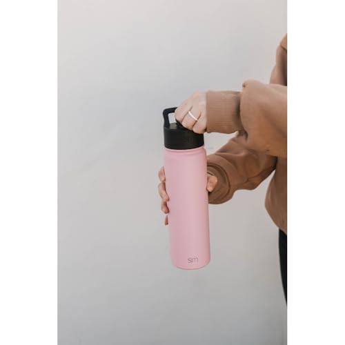 Simple Modern Insulated Water Bottle with Straw | 18oz | Black | Summit Stainless Steel Water Bottles, Metal Cup | Leak Proof for School, Gym, Travel, Sports | Midnight Black - color: - Midnight Black, style: 18oz