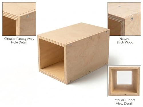 Chinchilla Natural Wood Hanging Tunnel Toys, Small Animals Tunnel Tube, Chinchilla Cage Accessories for Ferret Guinea Pig Rat Hiding and Resting (Nonporous) - color: Nonporous