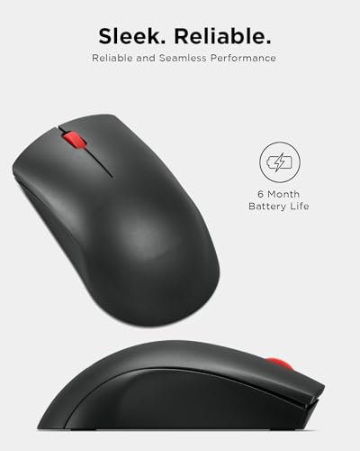 Lenovo Wireless Mouse (WL150) - 2.4G Nano USB-A Ambidextrous Ergonomic Mouse – 3-Million Clicks, 1,000 DPI – Portable Compact Cordless Design - Computer & Laptop Accessories - color: WL150