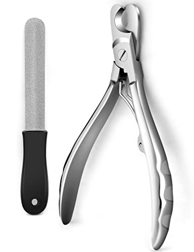 Gobeigo Upgrade Wide Open Dog Nail Clippers for Large Dogs Cut Like Butter, Heavy Duty Dog Nail Trimmer Full Metal Razor Sharp Professional for All Dogs Cats with Thick Toenail - color: Silver