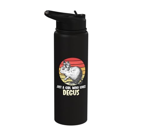 Just a girl who loves Degus Degu Stainless Steel Insulated Water Bottle - color: Black