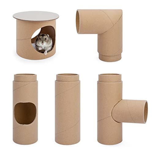 Niteangel Creative & Composable Hamster Tunnel - DIY & Build Unique Tube Burrow as Hideout for Small Sized Animals Like Hamsters Mouse Gerbils Mice (Whole Tunnel Set - Raw) - size: Whole Tunnel Set - Raw