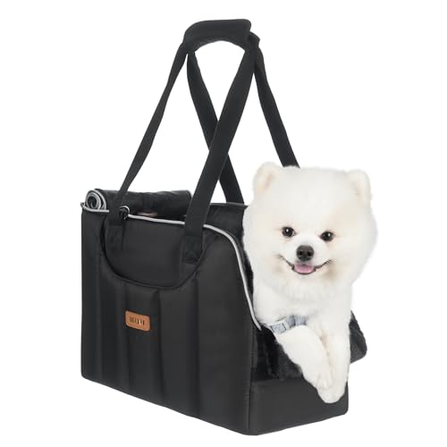 Dog Purse Carrier for Small Dogs Cats Rabbits Up to 12lbs, Lightweight Pet Sling Carriers with Crossbody Strap, Portable Puppy Soft Sided Tote Bag Carrier for Vet,Hiking,Travel Black - color: Black