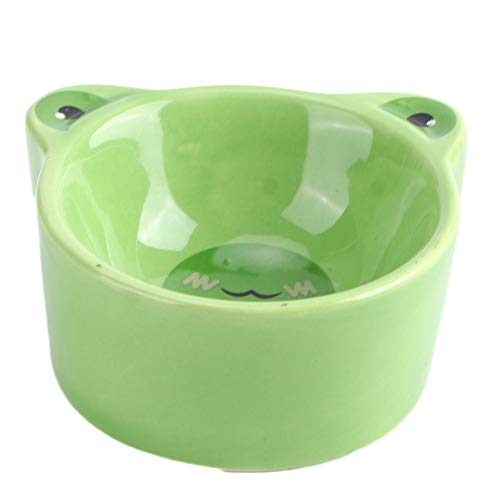 Valentine's Day Carnival xianshi Pet Food Bowl, Food Water Feeding Bowls Practical Pet Feeding Bowl, Ceramic Bowl Gerbils for Hamsters Pigeons (Frog)