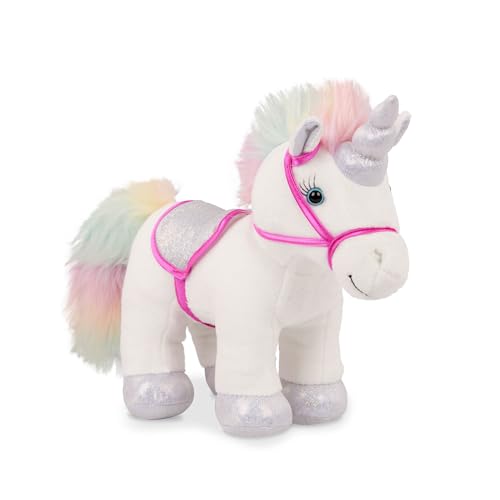 Pucci Pals Rainbow Bag & Sparkly Unicorn Plush Pet with Carrier | Rainbow Bag & Sparkly Unicorn 6-piece set with carrier bag, pet care accessories, and plush take-along play, 2+ Years - style: Unicorn - Pink Bag