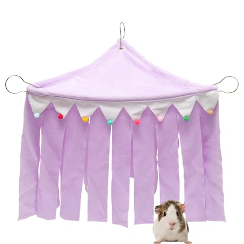 Guinea Pig Hideout Pets Forest Cage Corner Hideout Fleece Toys Cage Accessories for Guinea Pig, Bunny, Chinchilla, Hamster, Rabbit and Other Small Pets, Purple - color: Purple