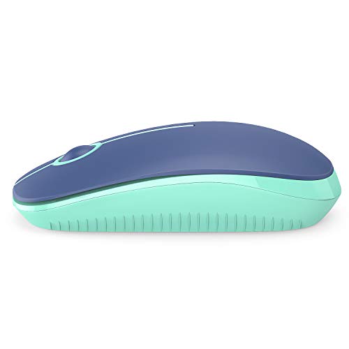 VssoPlor Wireless Mouse, 2.4G Slim Computer Laptop Mouse, Blue and Green | Portable Mouse, Plug & Play USB Nano Receiver, Quiet Silent Optical Mice for Notebook, PC, Laptop, Computer, Windows, Mac - color: Blue and Green