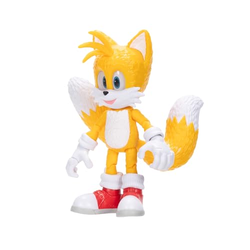 Sonic 3 Movie Action Figures 5-Inch Tails Collector Toy Figure, Highly Articulated for Boys Girls - Officially Licensed Sonic The Hedgehog 3 Movie Product | Sonic The Hedgehog Movie 5 Inch Action Figure Wave 1 - Tails - color: Tails