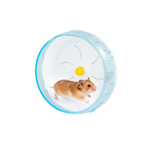 WishLotus Silent Running Wheel - Small Pet Exercise Toy and Cage Accessory for Hamster, Golden Silk Shih Tzu, Bear (Blue,18cm) - color: blue,18cm