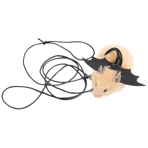 Small Animal Harness and Leash Set for Hamsters, Lizards, and Bearded Dragons - Secure, Adjustable, and Comfortable Walking Accessory (Black) - color: Black