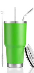 D·S 30 oz Lime Tumbler Double Wall Vacuum Insulated Travel Coffee Mug | Double Wall Vacuum Suit Cold and Hot Drink Fits in standard car cup holders With Splash-Proof Lid - color: Lime Green