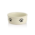 Sweejar Ceramic Dog Bowls with Paw Pattern, Dog Food Dish for Small Dogs, Porcelain Pet Bowl for Water 16 Fl Oz (Beige) - color: Beige, style: Paw Pattern,5.5"x2.2"(16 Fl Oz)