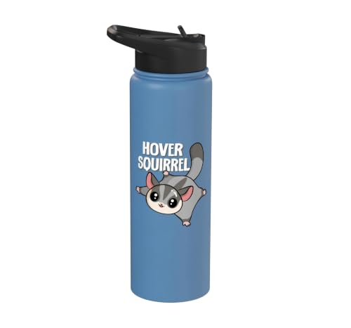Cute Womens Girls Kids Mom Hover Squirrel Sugar Glider Lover Stainless Steel Insulated Water Bottle - color: Light Blue