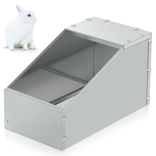 Maxcheck 1 Pcs Galvanized Metal Rabbit Nesting Box Bunny Small Animal Nest with Removable Acrylic Floor Durable Easy to Clean for Indoor Outdoor Use Rabbit Supplies (16 * 11.5 * 11.5 Inch) - size: 16.1"L x 11.8"W x 1.0"H