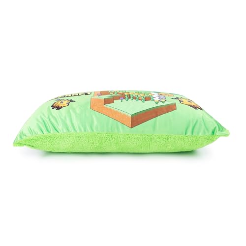 Jay Franco Minecraft Bee Body Pillow Cover - Plush Bed Pillow Cover Measures 36 x 18 Inches, with Sherpa Backing - Kids Super Soft Bedding - color: Green - Minecraft