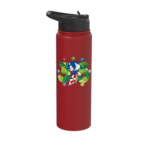 Sonic the Hedgehog: 35th Anniversary Key Visual Stainless Steel Insulated Water Bottle - color: Red