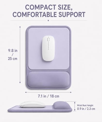 Ergonomic Mouse Pad with Wrist Rest, Gel Mousepad with Soft Wrist Support, Non-Slip PU Base, Smooth Surface Mouse Pad for Wrist Pain Relief, Computer Laptop Office Home & Gaming (Purple) - color: Purple
