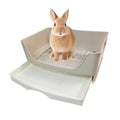 kathson Large Rabbit Litter Box Trainer, Potty Corner Toilet with Drawer Bigger Pet Pan for Adult Hamster, Guinea Pig, Ferret, Galesaur, Bunny and Other Animals (Brown) - size: Brown