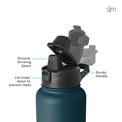 Simple Modern Half Gallon Water Bottle with Straw Lid | 64oz, Ombré | Summit Reusable Plastic Water Bottle | Motivational Markers, Push-Button Flip Straw Lid | Made Without BPA | Sorbet