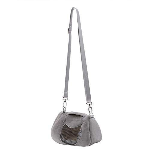 Breathable Small Pet Carrier Bag, Pet Carrying Bag for Hamster Gerbil Rat Ferret, Mesh Ventilated Travel Outdoor Bag with Shoulder Strap for Small Animals (Grey) - color: Grey