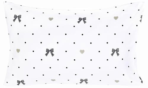 Scientific Sleep Lace Bow Romantic Bowknot Black Dot 100% Cotton 3 Pcs Twin Bed Sheet Set Kids Boys Girls Teen, Flat Sheet & Fitted Sheet & Pillowcase Child Bedding Set (Bow, Twin) - color: Bow, size: Twin