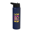Funny Rat Design for Girls and Women Stainless Steel Insulated Water Bottle - color: Navy Blue