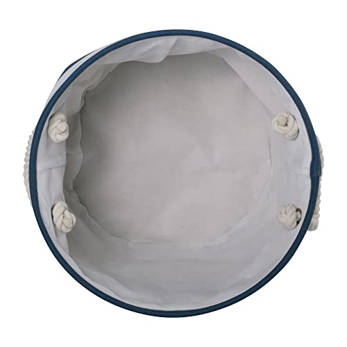 Bone Dry Pet Storage Collection Striped Paw Patch Bin, Small Round, Navy - color: Navy, size: Small Round