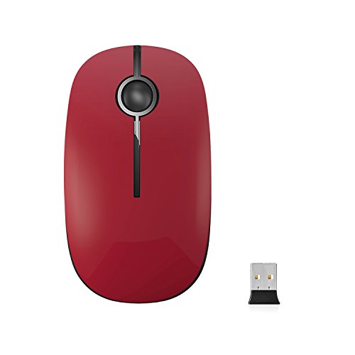 VssoPlor Wireless Mouse, 2.4G Slim Computer Laptop Mouse, Black and Red | Portable Mouse, Plug & Play USB Nano Receiver, Quiet Silent Optical Mice for Notebook, PC, Laptop, Computer, Windows, Mac - color: Black and Red