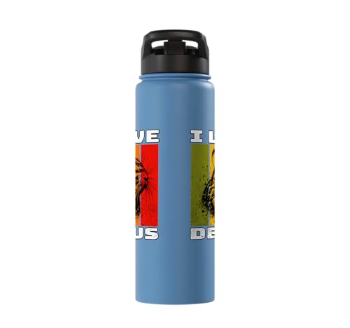 Degu Retro Degu I Love Degu Stainless Steel Insulated Water Bottle - color: Light Blue