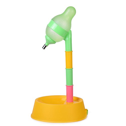 NACOCO Pet Standing Water Dispenser Cat Dog Standing Bowl with Detachable Pole Automatically Feeding Water Height Adjustable - color: Yellow