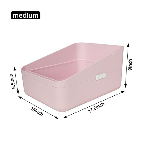 Sfozstra High Sided Cat Litter Box: Open Top Anti Tracking Design | Easy Cleaning / Comfortable Entry / For Cats Under 13 lbs / Apartment Friendly / Everyday Litter Care
