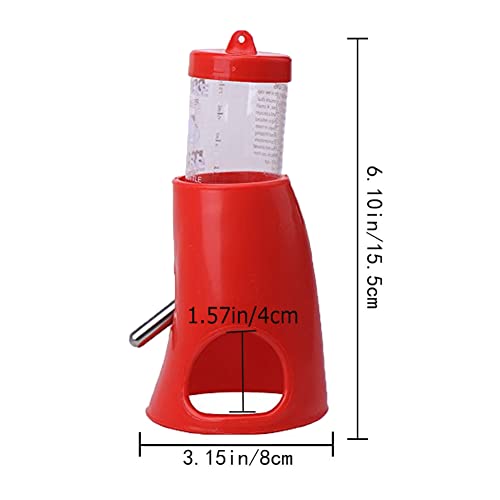Litewoo 2 in 1 Hamster Water Bottle, Automatic Drinker and Cabin Fits Syrian Dwarf Hamster Mouse Gerbil Mice Chinchilla Small Animal (Red) - color: Red