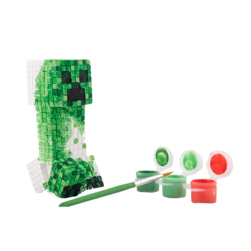 Minecraft Paint Your Own Figurines Craft Kit for Kids, 2 Ceramic Figures | Minecraft Wolf & Creeper Painting Art Set, 6 Paints, 2 Brushes, DIY Arts & Crafts, Paint Set, Coloring for Kids - style: Minecraft: Creeper and the Wolf